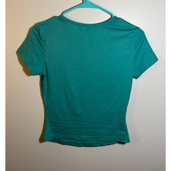 Shein Women’s Fitted T-Shirt Small Teal Green Short Sleeve Stretchy Basic Top - Picture 1 of 3